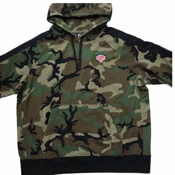 Nike NY Knicks Basketball Pullover Hoodie XXL Camo - Picture 2 of 7